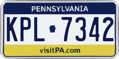 PA license plate KPL7342