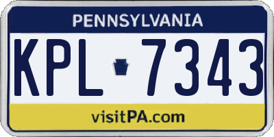PA license plate KPL7343