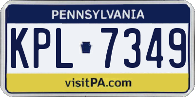 PA license plate KPL7349