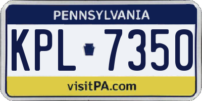 PA license plate KPL7350