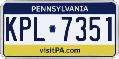 PA license plate KPL7351