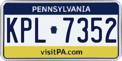 PA license plate KPL7352