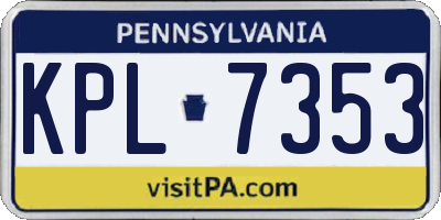 PA license plate KPL7353