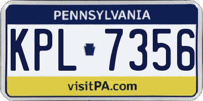 PA license plate KPL7356