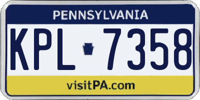 PA license plate KPL7358