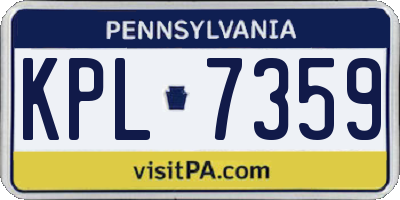 PA license plate KPL7359