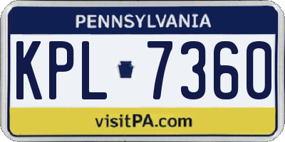 PA license plate KPL7360