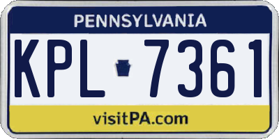 PA license plate KPL7361