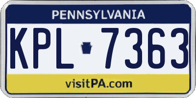 PA license plate KPL7363