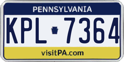 PA license plate KPL7364