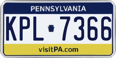 PA license plate KPL7366