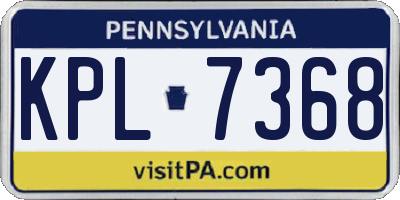 PA license plate KPL7368