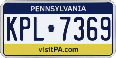 PA license plate KPL7369