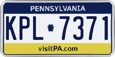PA license plate KPL7371