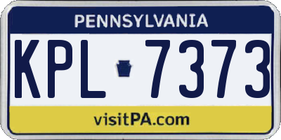 PA license plate KPL7373