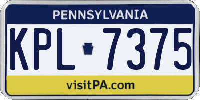 PA license plate KPL7375