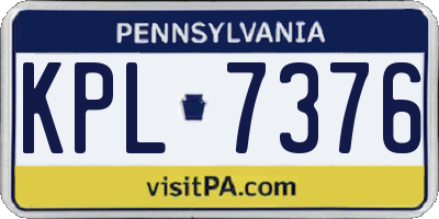 PA license plate KPL7376