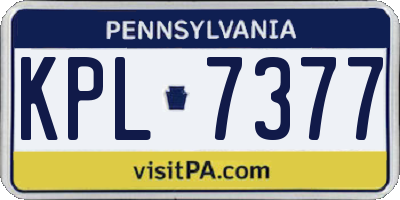 PA license plate KPL7377