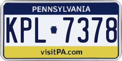PA license plate KPL7378