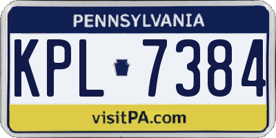 PA license plate KPL7384