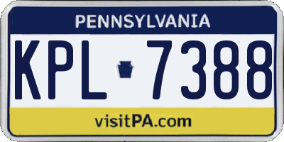 PA license plate KPL7388