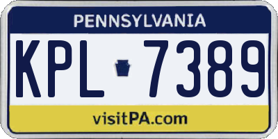PA license plate KPL7389