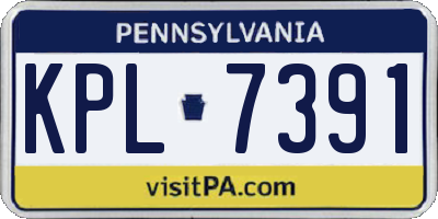 PA license plate KPL7391