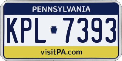 PA license plate KPL7393
