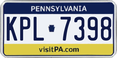 PA license plate KPL7398