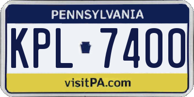 PA license plate KPL7400