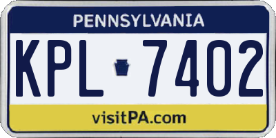 PA license plate KPL7402