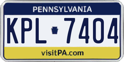 PA license plate KPL7404