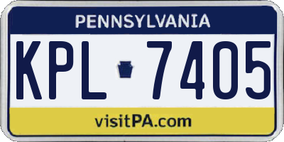 PA license plate KPL7405