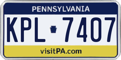 PA license plate KPL7407
