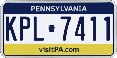 PA license plate KPL7411