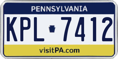 PA license plate KPL7412