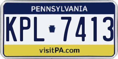 PA license plate KPL7413