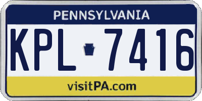 PA license plate KPL7416