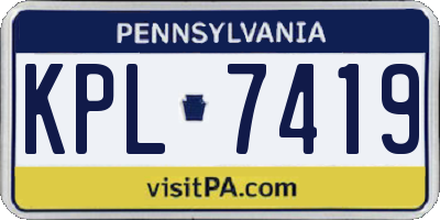 PA license plate KPL7419