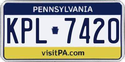 PA license plate KPL7420