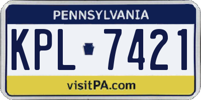 PA license plate KPL7421