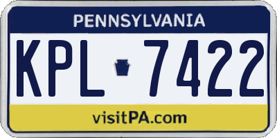 PA license plate KPL7422