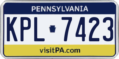 PA license plate KPL7423