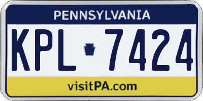 PA license plate KPL7424