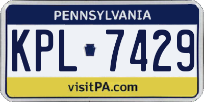 PA license plate KPL7429