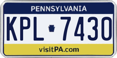 PA license plate KPL7430