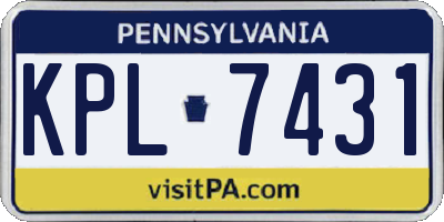 PA license plate KPL7431