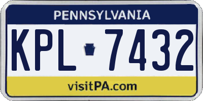 PA license plate KPL7432