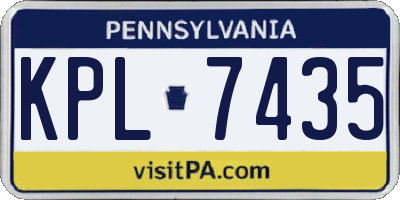 PA license plate KPL7435