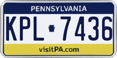 PA license plate KPL7436